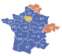 Taux de participation des établissements en France, en Belgique et en Suisse. ©DR